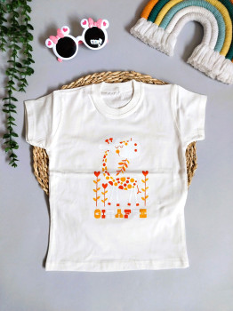 تیشرت دخترانه بچگانه طرح زرافه