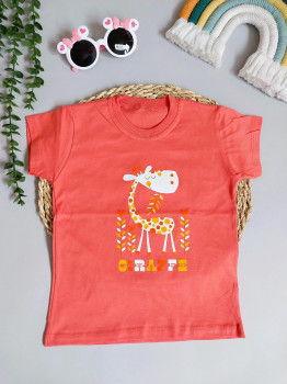 تیشرت دخترانه بچگانه طرح زرافه