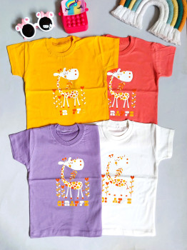 تیشرت دخترانه بچگانه طرح زرافه